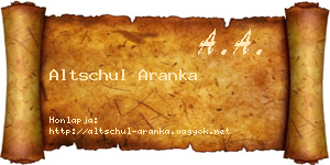 Altschul Aranka névjegykártya